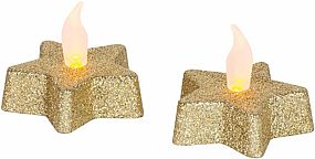 Čajová svíčka hvězda MagicHome zlatá, LED teplá bílá, 5,8x4,8cm