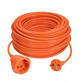 Prodlužovací přívod 1z, 30m, oranžový kabel plochý