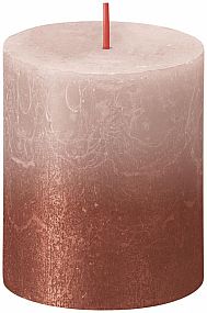 Svíčka válec bolsius Rustic Sunset Misty Pink+Amber, 68x80mm