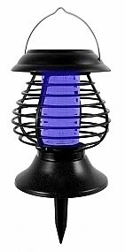 Solární lampa proti hmyzu, 1x LED / 1x UV LED přepinání mezi režimy, 13x31cm