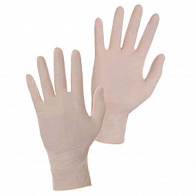 Jednorázové rukavice latexové BERT, bílé, 100ks, v. 10