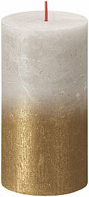 Svíčka válec bolsius Rustic Sunset Sandy Grey+Gold, 68x130mm