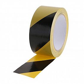 Páska výstražná samolepící černožlutá 33m, 48mm
