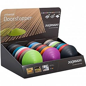 Zarážka dveří na podlahu,Ø118x25mm plastová, mix barev, Sellbox 24ks DOORSTOPPER
