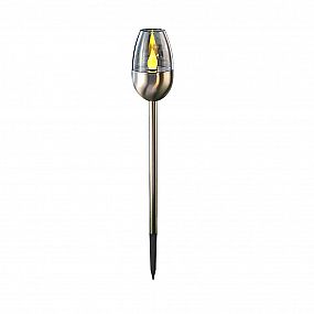 Solární lampa Candle, 1xLED, nerez, 6x28cm