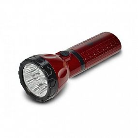 Nabíjecí LED svítilna, 9x LED, Pb 800mAh, červenočerná, plug-in