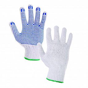 Textilní rukavice s PVC terčíky FALO bílo-modré