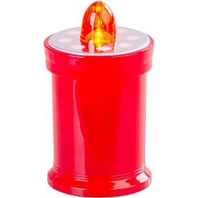 Svíčka LED červená, 11cm MagicHome TG-18, LED, na hrob,(součást balení 2xAA)