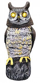 Plašič ptáků Sova 43cm /svítící oči, otáčející se hlava/