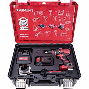 Set Worcraft XCUBE004 Toolbox, bezuhlíkový šroubovák CHD-S20LiBH, 1x 4.0 Ah akumulátor, 1x nabíječka