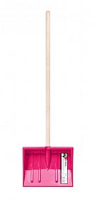 Dětské hrablo na sníh BOBO růžová 25x88cm, dřevěná násada