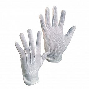 Textilní rukavice s PVC terčíky MAWA bílé